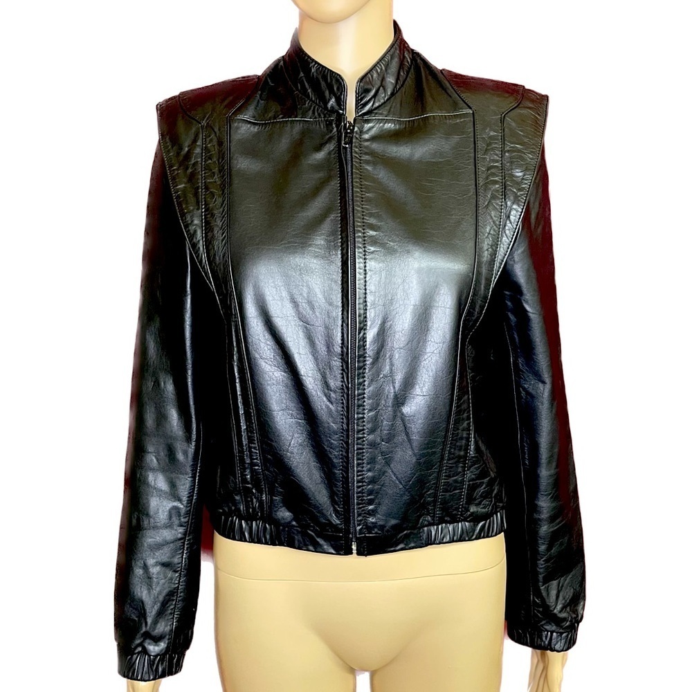 Vintage 1970’s Berman’s Leather Experts Black Leather Moto Racer Jacket Size 6